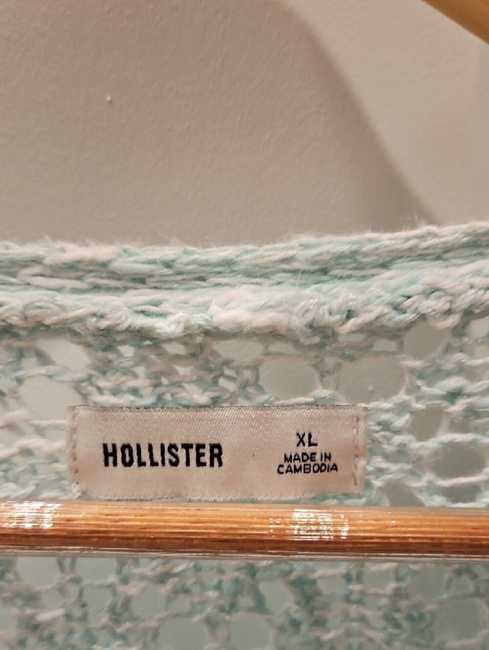 Hollister Mint Open-Knit Lightweight Cardigan - Picture 2 of 2